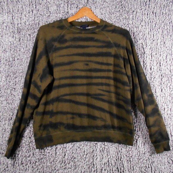 SCOOP Animal Print Sweatshirt Tiger Print Green and Black Fleece Size Large - Picture 10 of 10